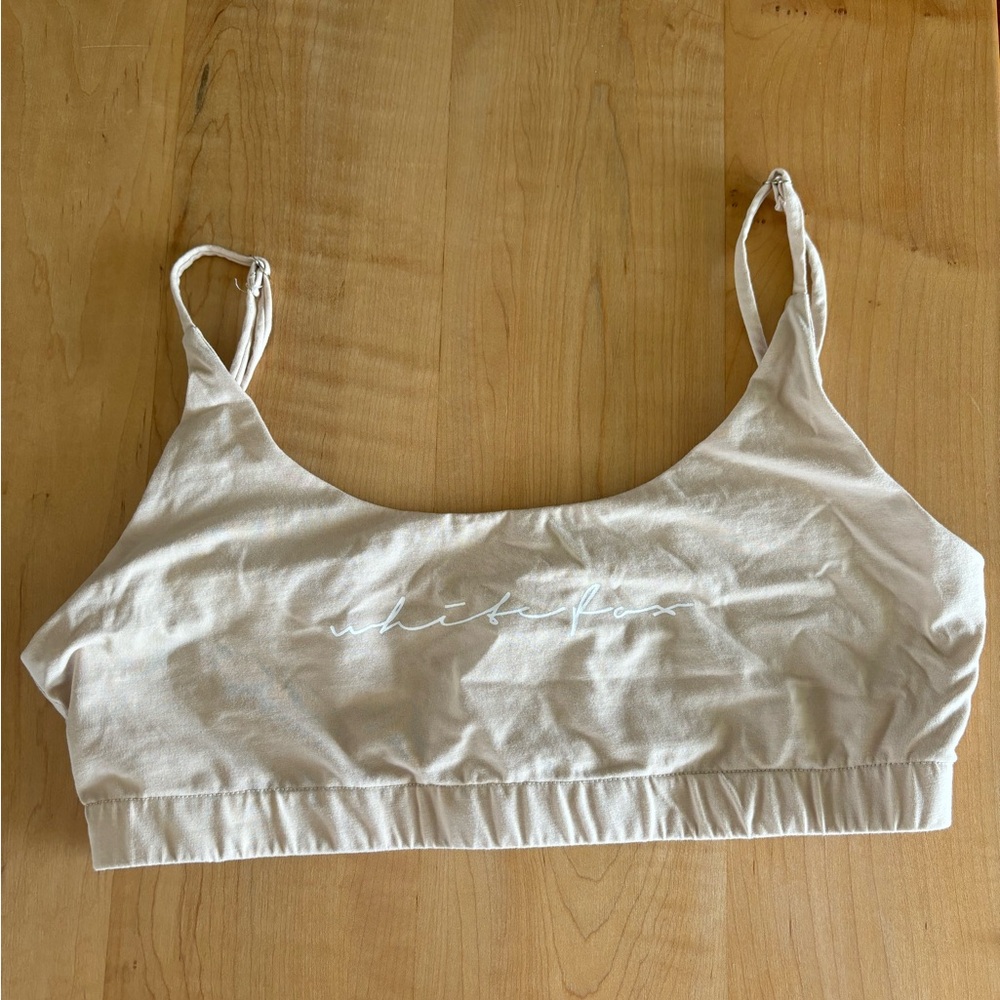 Cream white fox bra